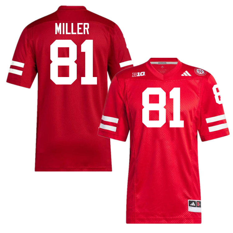 Men #81 Hayes Miller Nebraska Cornhuskers College Football Jerseys Stitched Sale-Scarlet